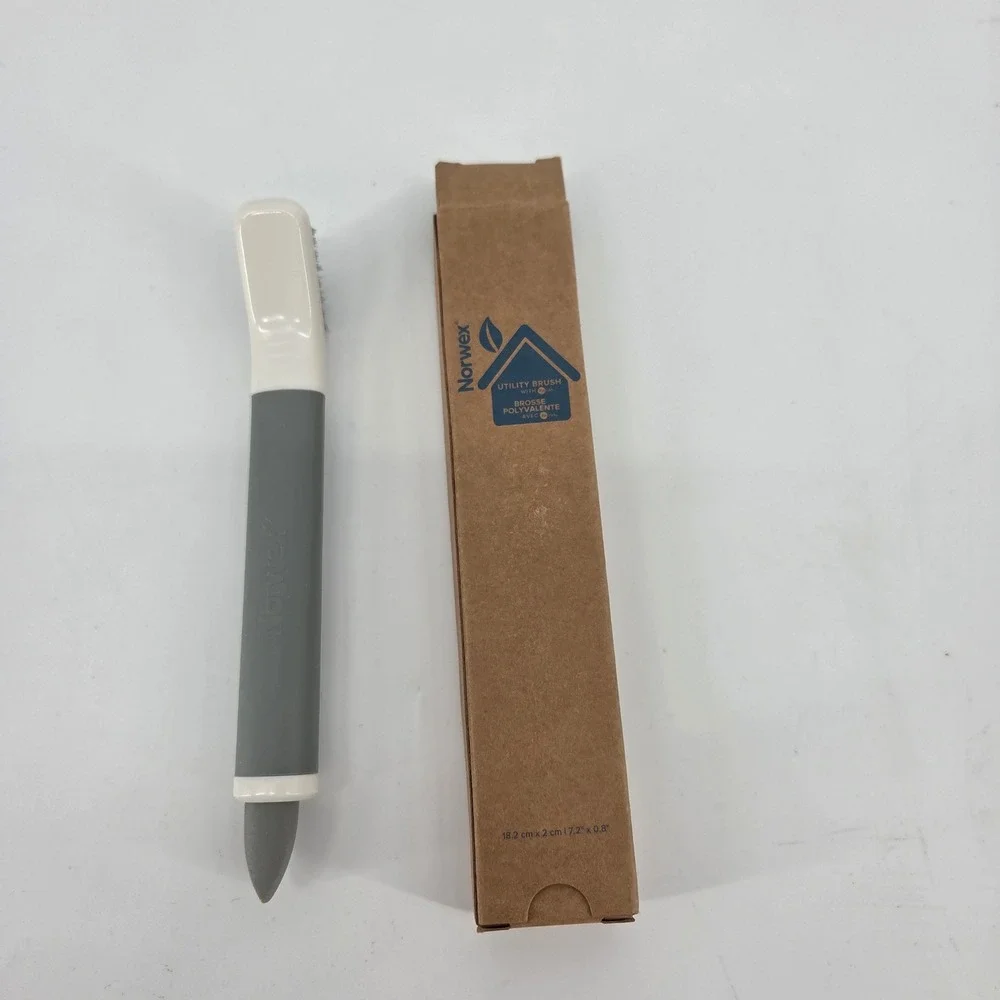 Norwex Utility Brush with BacLock Grey White Grout and Crevice Cleaning Tool NEW